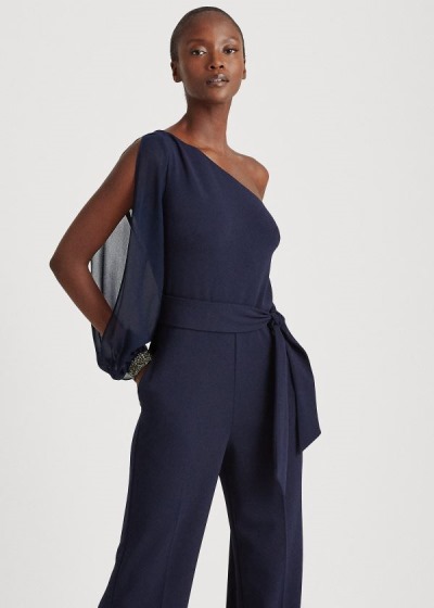 Jumpsuits Ralph Lauren Mujer Azul Marino - Jersey One-Shoulder - EGKOR3684